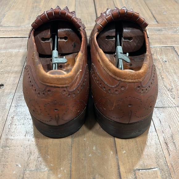Paul Stuart brown leather fringed loafers main image 11